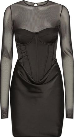 Rotate Abito corto con corpetto - Nero