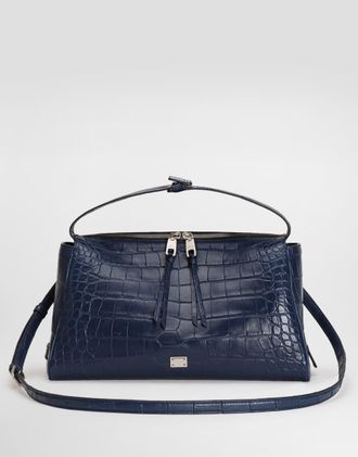 Dolce & Gabbana Vittoria Alligator Crossbody Bag - Man Crossbody Bags Denim Onesize