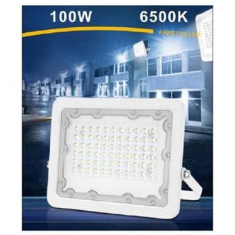 Trade Shop Trade Shop Traesio - Trade Shop - Foco Led 100w Ultra Fino Blanco Exterior Ip65 Luz Fr&iacute;a Natural C&aacute;lida Fs100w-b