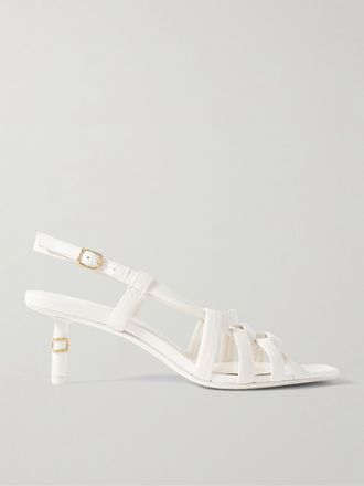 Chlo&eacute; Sandali Slingback Cut-out In Pelle Marcie - Bianco sporco