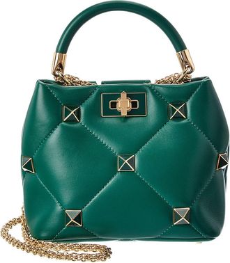 Valentino Roman Stud The Handle Small Leather Shoulder Bag