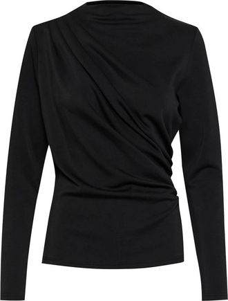 MY ESSENTIAL WARDROBE Long Sleeve Helle Top - Dames - Longsleeves - Zwart - 2XL - Polyester - Tops