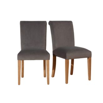 Robin des Bois Juego de 2 sillas de hevea y tela souris