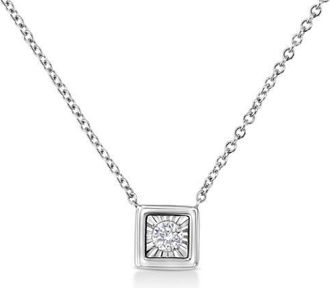 House of Brilliance 10K White Gold 1/10 ctw Miracle Set Round-Cut Diamond Mixed Shape in Square Shape at Nordstrom