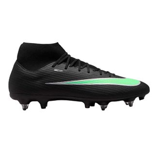 Nike Mercurial Academy voetbalschoenen voor heren met gebreide kraag, geschikt voor zachte ondergrond (Zwart, Groen)