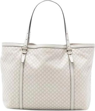 Gucci Pre-owned Tote Bags, female, White, Size: ONE SIZE Pre-owned Vintage Leather Tote