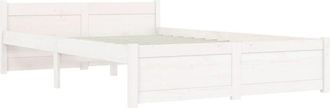 vidaXL Bed Frame without Mattress White Solid Wood 135x190 cm Double Double Vidaxl