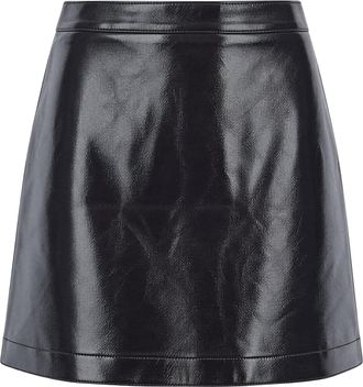 Sessun Browny Abby Vinyl Satin-Lined Mini Skirt