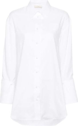 Twinset Optisch Wit Shirt - Dames - Overhemden - Wit - XS - Katoen - Overhemden