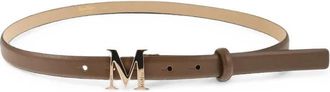 Max Mara Natuurlijk lederen Monogram riem - Dames - Riemen - Bruin - L - Leer - Accessoires