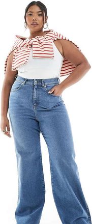 Dr. Denim Jeans dritti con fondo grezzo blu