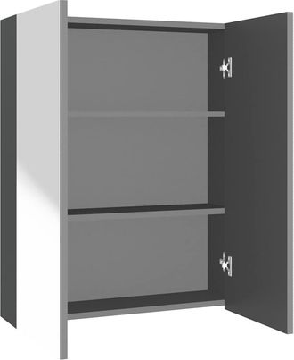 vidaXL Armario De Espejo De Ba&ntilde;o Mdf Gris Antracita 60x15x75 Cm Vidaxl