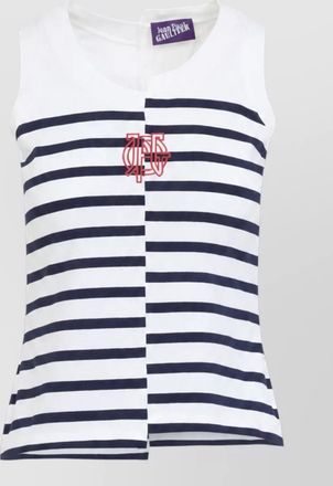 Jean Paul Gaultier striped asymmetric sleeveless tank top