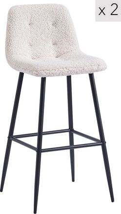 Nordlys Set 2 taburetes altos en acero y lana blanco