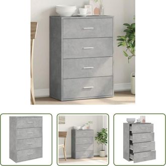 vidaXL Credenza grigio cemento - Credenza Grigio Cemento 60x31x84 cm in Legno Multistrato