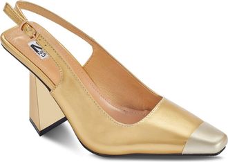 Ninety Union Jane Cap Toe Slingback Pump in Gold at Nordstrom Rack, Size 10