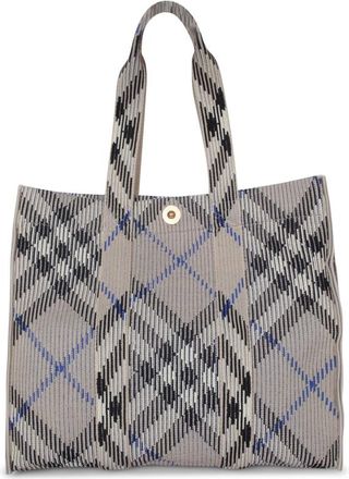 Burberry Med Check Lichen Beige Tote Bag