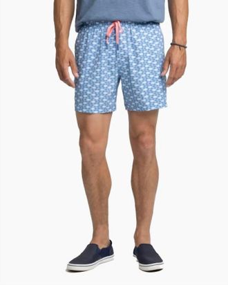 Southern Tide Skipping Jacks Heather Swim Trunk In Heather Clearwater Blue