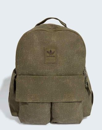 adidas Originals Zaino lavato verde oliva stratificato