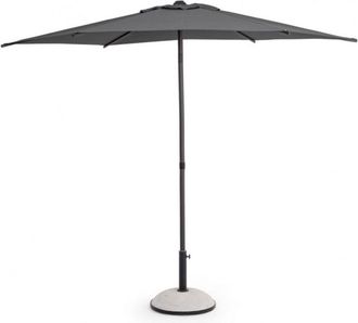 Konte Design Sombrilla de jard&iacute;n con m&aacute;stil central de acero y lona gris oscuro