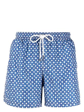 Fedeli Madeira printed swim shorts - men - Recycled Polyester - S - Blue