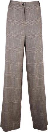 Rue Bisquit Palazzo Trousers With Low Waist And Checkered Pattern
