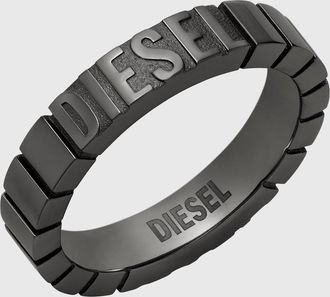 Diesel Stainless Steel Band Ring - Rings - Unisex - Black