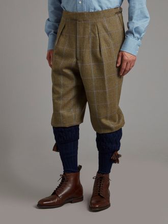 Oliver Brown Breeks - Lavender / Brown Windowpane Tweed