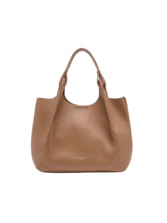 Gianni Chiarini Brown Textured Bubble Double Leather Handbag