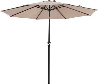 Songmics Sombrilla de jard&iacute;n de 300 cm con manivela sin base de color topo