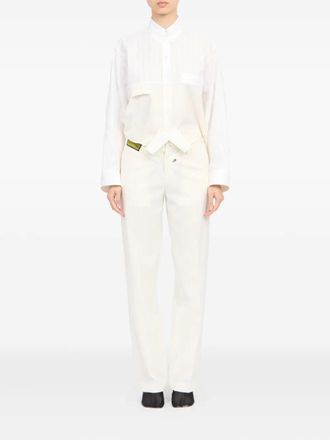 Maison Margiela pocket long-sleeved shirt - women - Cotton - 36 - White