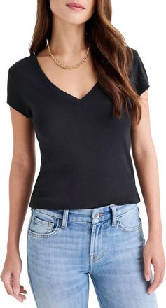 Splendid Faye V-Neck Tee In Black