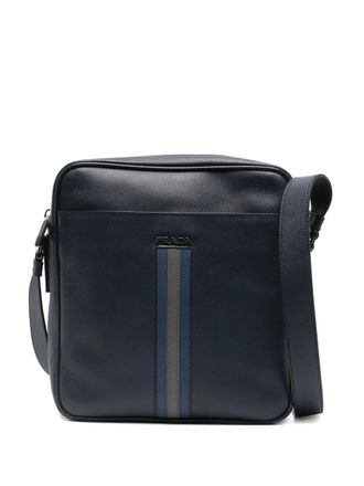 Prada 2010s stripe-detail messenger bag - Blue
