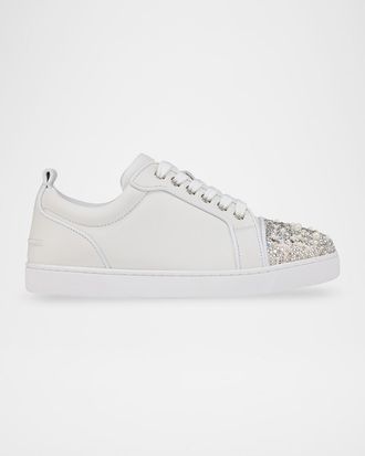 Christian Louboutin Louise Junior Pearly Leather Low-Top Sneakers