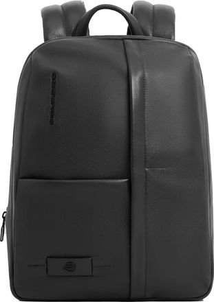 Piquadro Tassen, Heren, Zwart, ONE Size, Leer, Russel Uitbreidbare Laptop Rugzak 14