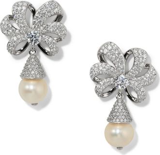 Nadri Eros Faux Pearl Drop Earrings in Rhodium at Nordstrom