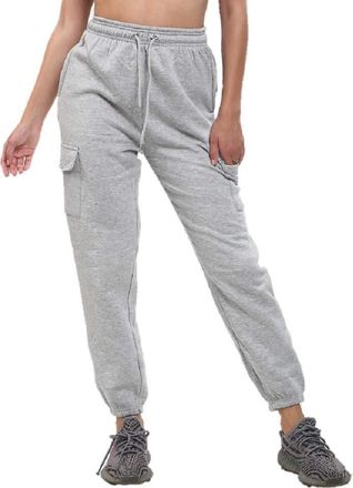Generic Ladies High Waist Jogging Bottoms Joggers Active Gym Pants Trousers Plus BigSize (16, Silver Grey Cargo)
