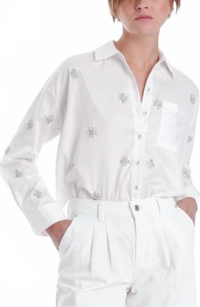 Karina Grimaldi Gisela Rhinestone Blouse In White