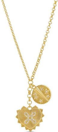 SHYMI Fluted Heart Charm Necklace in Gold at Nordstrom