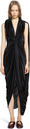 Loewe Gathered Dress in Satin