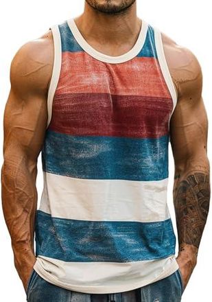 Débardeur Homme Sans Manches - 100% Polyester - Léger Et Respirant - Pour Plage, Vacances, Style Décontracté