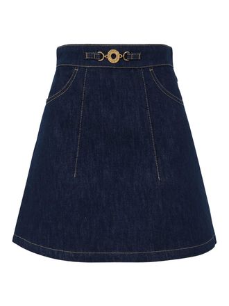 Patou Logo buttoned denim skirt