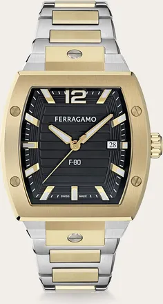 Ferragamo Men F80 Tonneau 3H Watch Black