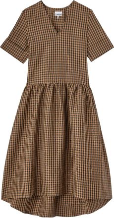 Ganni Abito con scollo a V - Marrone