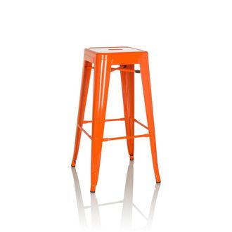 hjh OFFICE Taburete de bar metal naranja