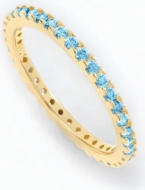 Mint & Lily March Birthstone Eternity Stacking Ring in 18K Gold Over Sterling Silver at Nordstrom, Size 10