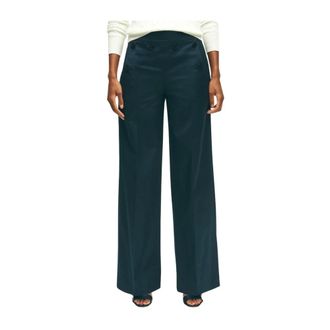 Brooks Brothers Marineblauwe Katoenen Twill Wijde Zeemansbroek - Dames - Wijde Broeken - Blauw - 3XS - Katoen - Broeken