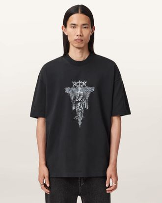 AllSaints Swords Oversized Graphic T-Shirt