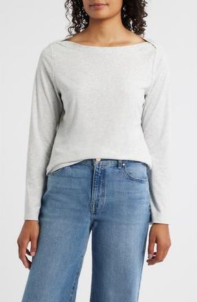 Wit & Wisdom Boat Neck Long Bell Sleeve T-Shirt in Heather Off White at Nordstrom Rack, Size X-Small