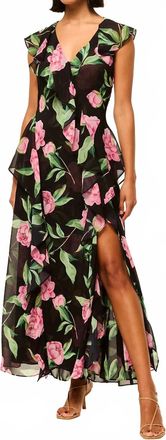 Misa Lilith Maxi Dress In Pink Peony